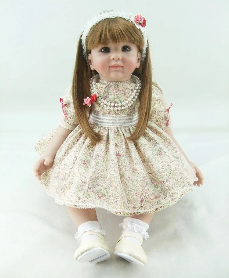 

24" bebe gift doll reborn Silicone Reborn babies With Cotton Body Dressed in Nice dress Lifelike newborn babies girls toys