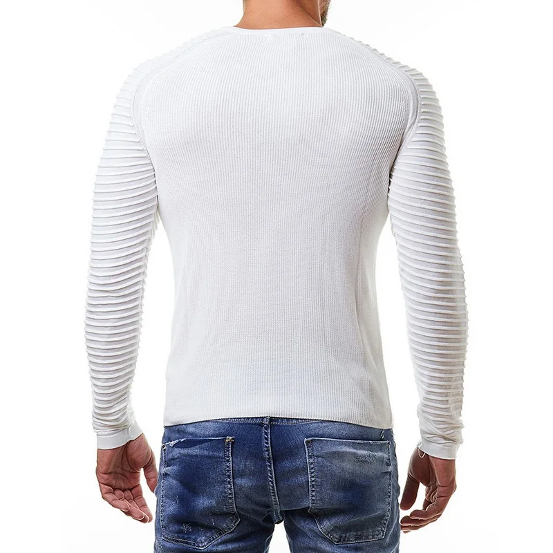 Laamei 2019 новый мужской вязаный свитер осень-зима модного бренда одежды Для мужчин в полоску однотонные свитеры Slim Fit Для мужчин пуловер