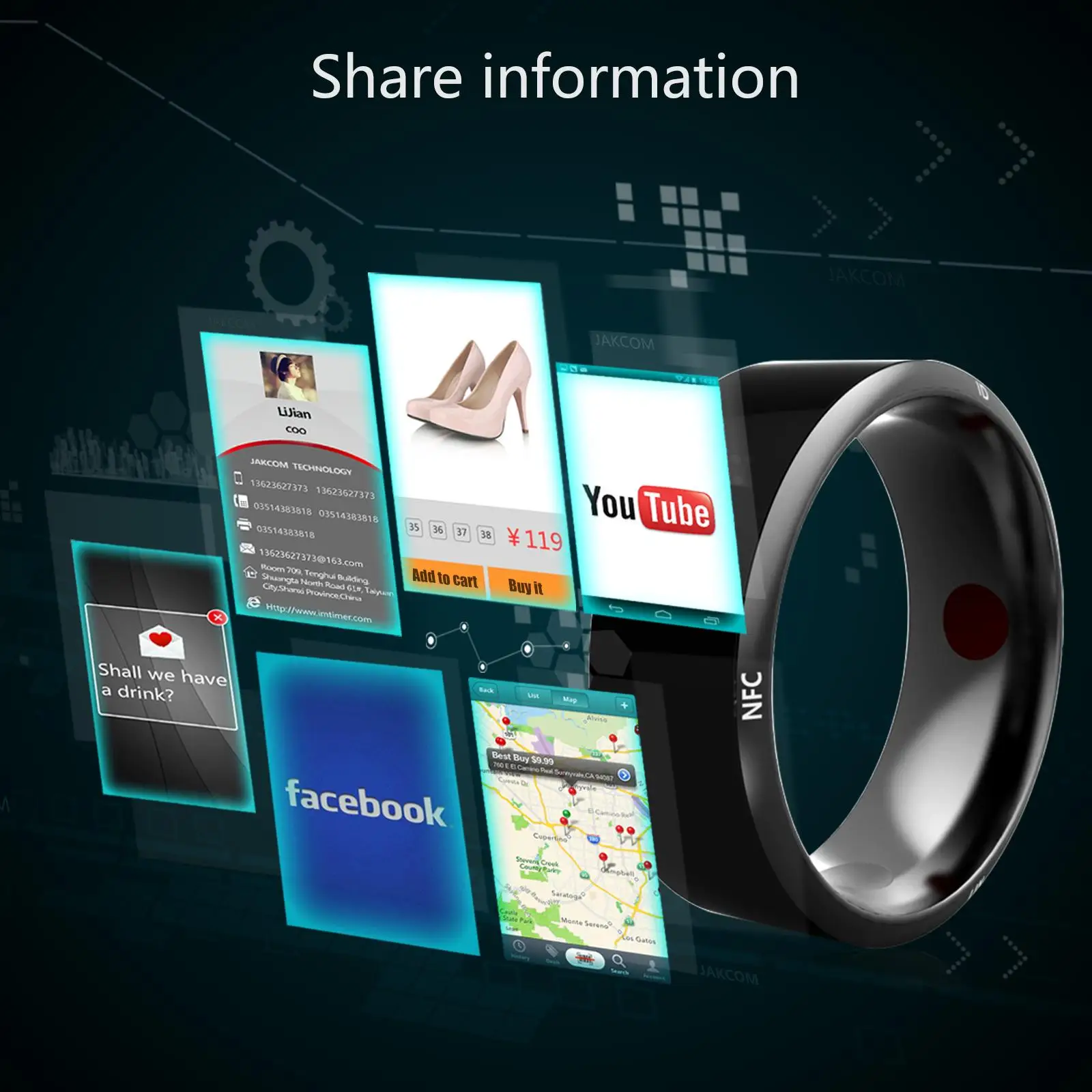 JAKCOM R3 смарт Кольцо Горячая в напульсники как трекер сна mi 3 band smartfon