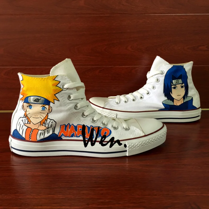 Wen Design Custom Hand Painted Shoes Naruto Sasuke Anime High Top Men
