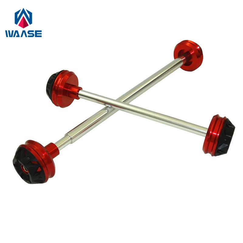 

waase For Suzuki GSX-S1000 GSX-S1000F GSXS 1000 1000F 2014 2015 2016 Front & Rear Wheel Fork Axle Sliders Cap Crash Protector