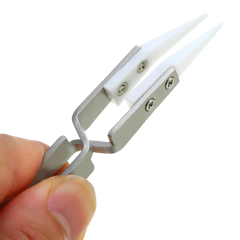 3pcs Non Conductive Ceramic Reverse Tweezers IC SMD SMT Anti-static Ceramic Tweezers Heat Resistant 1000 Degree