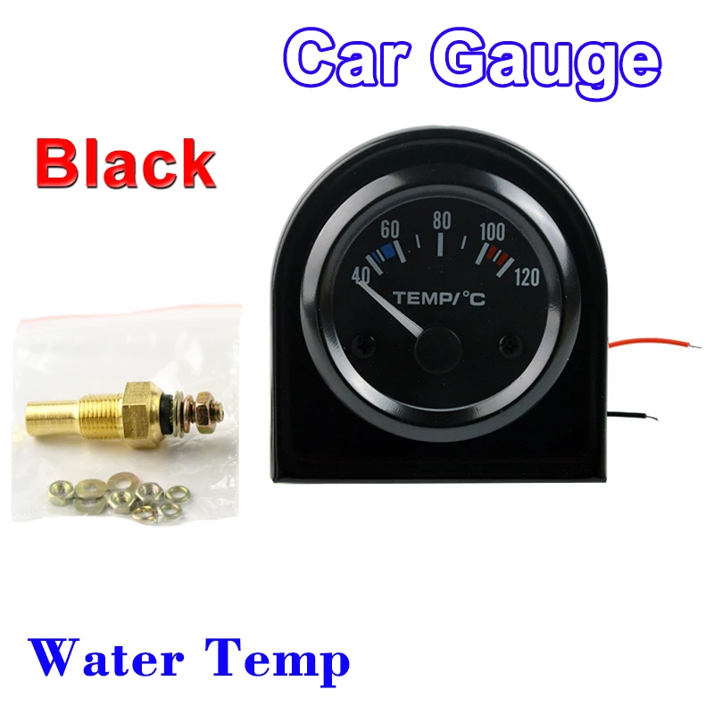 

DRAGON GAUGE Car Gauge 2" 52mm Water Temp Gauge 40~120 Centigrade Temperature Vehicle Meter Black Shell 12V