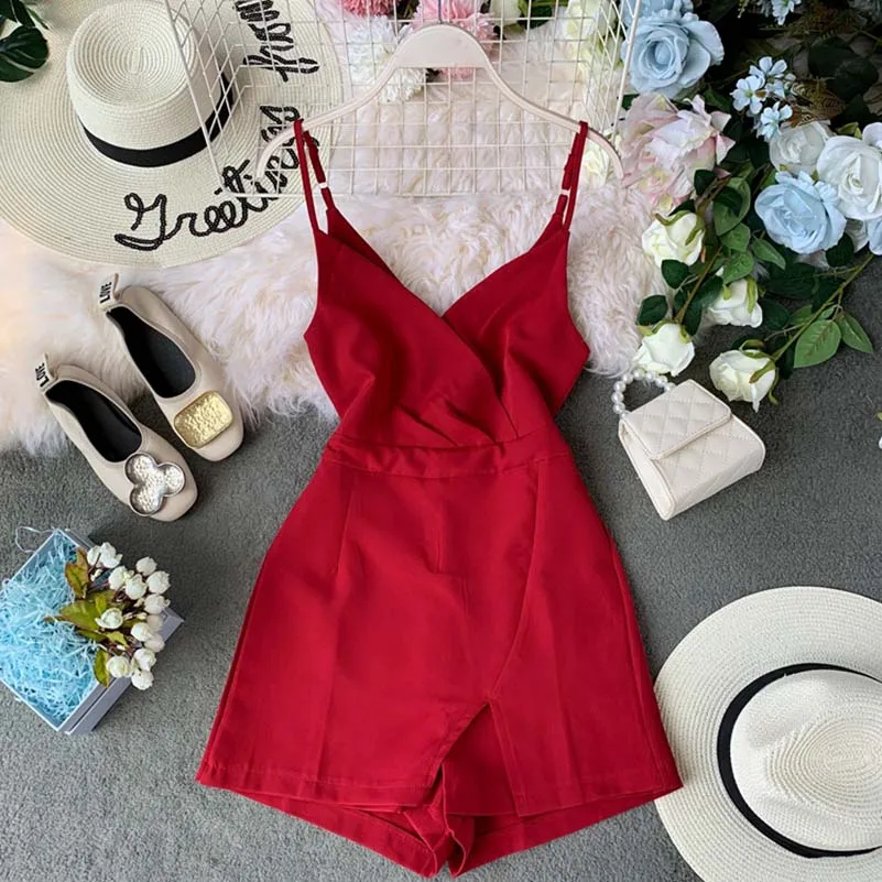 Summer Casual Jumpsuit Women Split Bodysuit Camis Playsuits Sexy Off Shoulder Wide Leg Romper Mono Mujer Summer Casual Jumpsuit Women Split Bodysuit Camis Playsuits Sexy Off Shoulder Wide Leg Romper Mono Mujer
