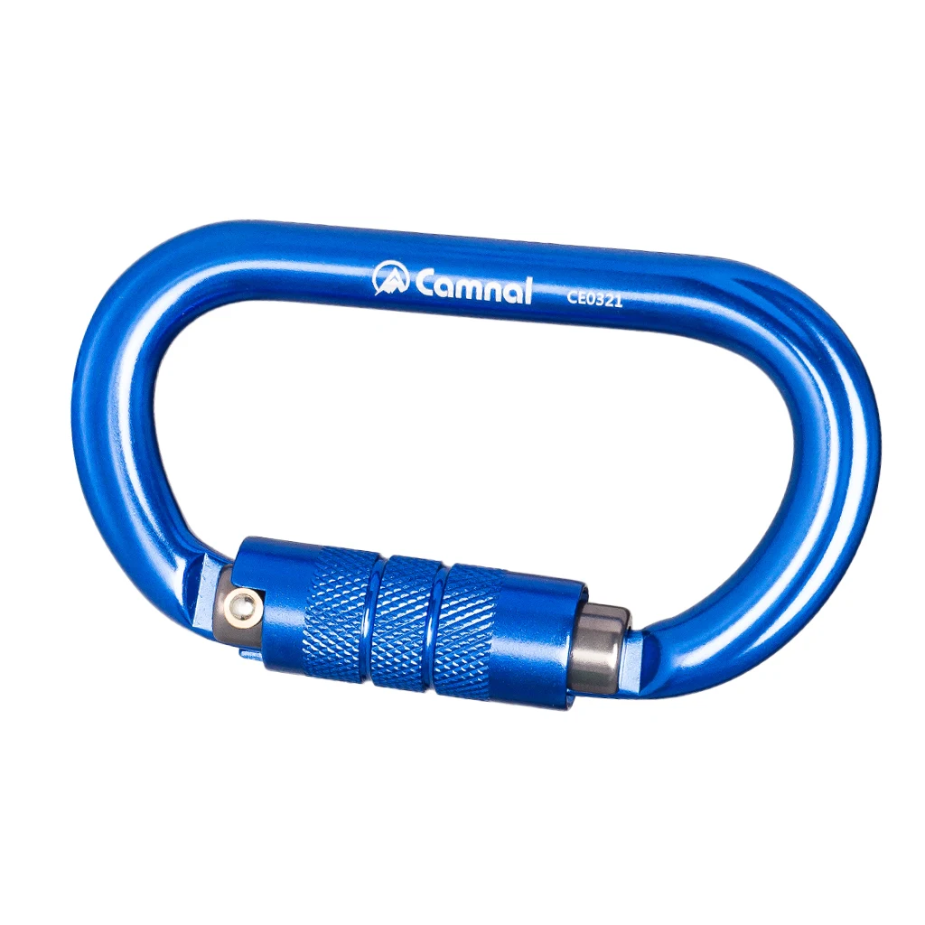 Perfeclan Rock Screw Gate Auto Locking Carabiner Climbing Safety D Type Hook Aluminum Auto Lock Screwgate D Carabiner
