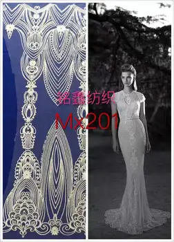 

Latest fashion ivory Embroidery Lace Fabric bridal dress lace For Party Wedding Dress evening gown