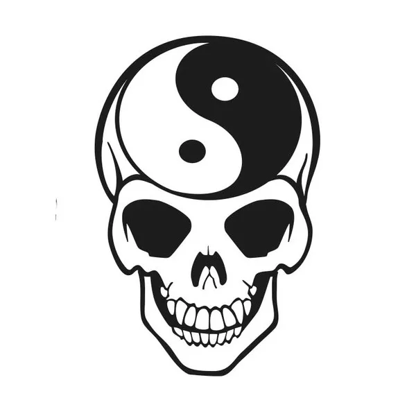 

Tai Chi Gossip Skull Car Vinyl Decals Waterproof Cool Bumper Sticker Yoga Style Decor L495