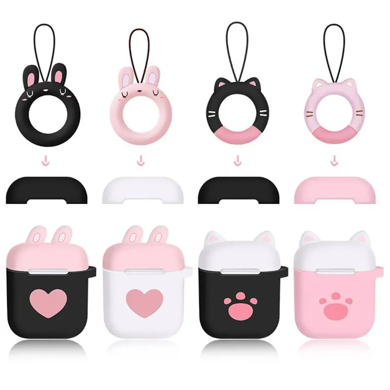 

Cute Cat Claw Lovely Heart Soft Silicone Shockproof Cover Protective Case Skin Shell For AirPods Earphone 2019 new