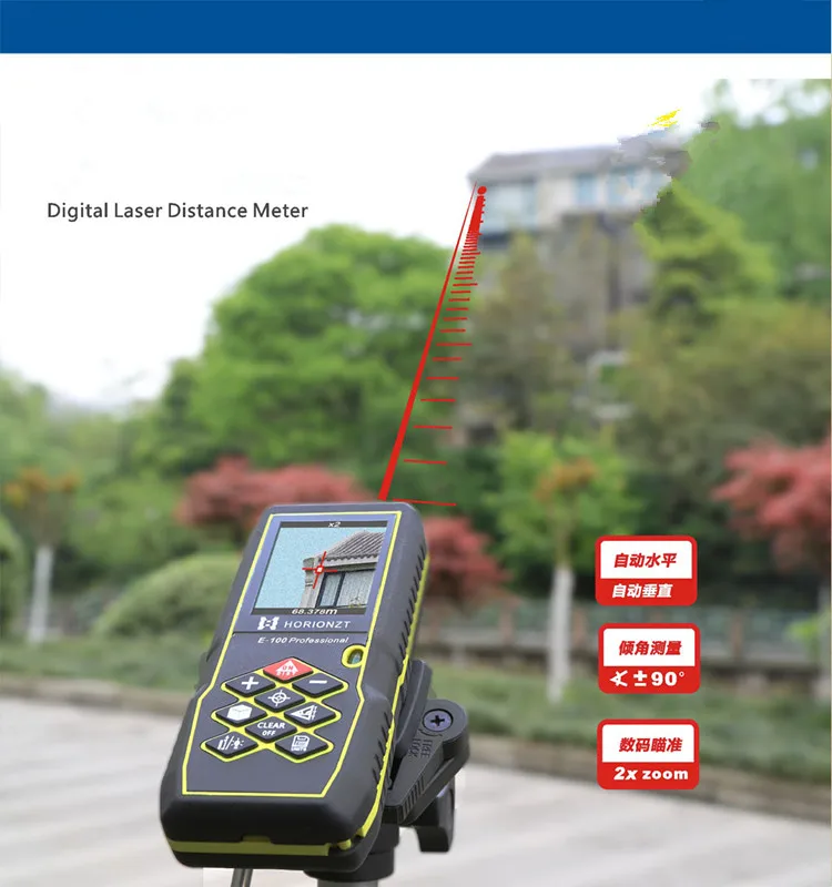 Free Shipping Professional 100m Handheld laser range finder Digital aiming laser ranging Bubble level font b