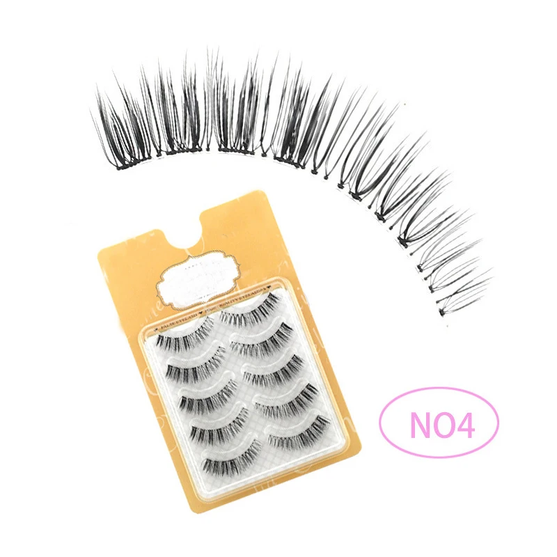 

2018 NEW False Eyelashes 5 Pairs Pure Handmade Natural Transparent Terrier Fake Eyelashes Short Paragraph Bare Makeup Eyelashes