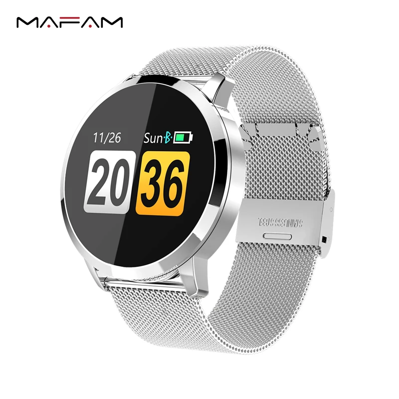 

MAFAM Q8 Smart Watch OLED Color Screen Smartwatch Men Women Fashion Fitness Tracker Heart Rate Monitor For IOS Android Watch