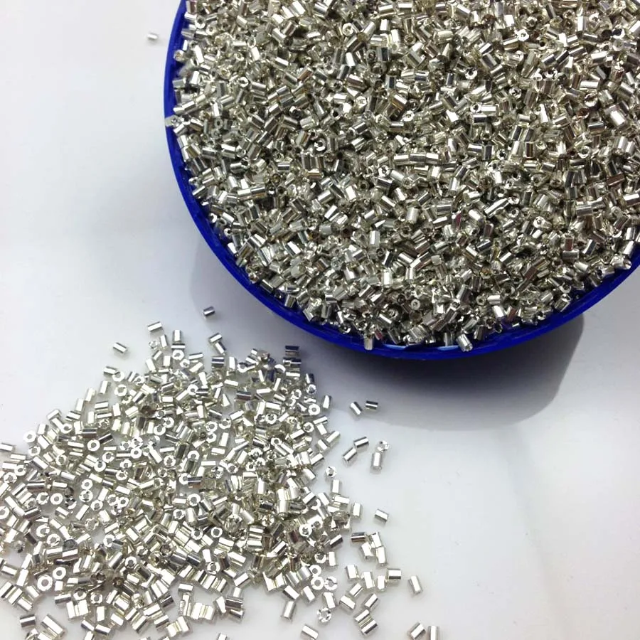 16g 1000pcs 2*3mm Ab Silver Plated Colorful Tube Loose Spacer Beads Cezch Glass Seed Bead