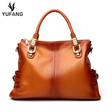 Yufang женская сумка из натуральной кожи из натуральной коровьей кожи, женская сумка-мессенджер, Большая вместительная сумка на плечо для женщин, брендовая Повседневная сумка