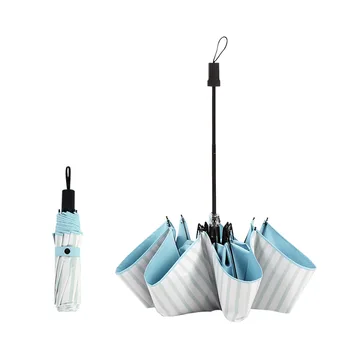 

Striped Umbrella Women Quality Sunny And Rainy Umbrellas Windproof Stripe Style 3 Colors Parasol