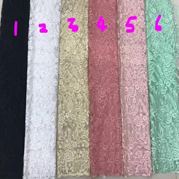 

black/white/beige/blush pink/pink/lemon flowers floral embroidery tulle mesh net lace fabric with good quality for party dress