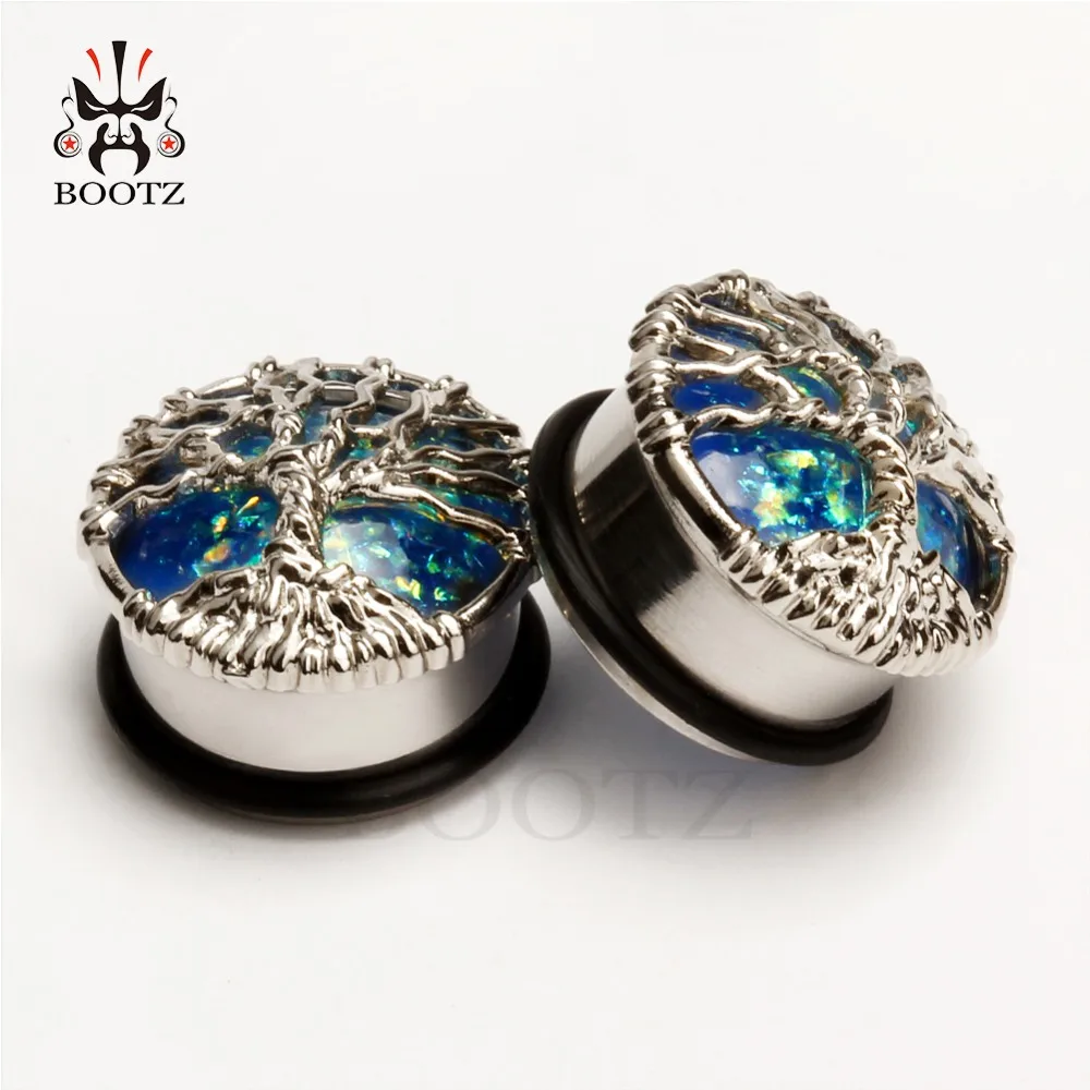 Piercing jewelry Ear piercing jewelry Body piercing jewelry Body jewelry KUBOOZ Ear Plug Tunnels Gauges Piercing Body Jewelry Wishing Tree Stainless Steel Expander Stud Fashion Jewelry 00G 10mm to 25mm