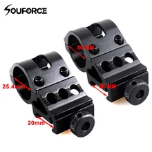 25,4/30 мм QD 45 градусов смещение с 25,4/30 мм кольцо Охотничья винтовка кронштейн для фонарика клип крепление для 20 мм Крепление Пикатинни рельс м