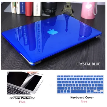 

3 in1 Crystal Laptop Hard Case+keyboard Cover For Hard Case Shell+Rubberized Keyboard Cover Macbook Pro 11 13 15"Air Touch Bar