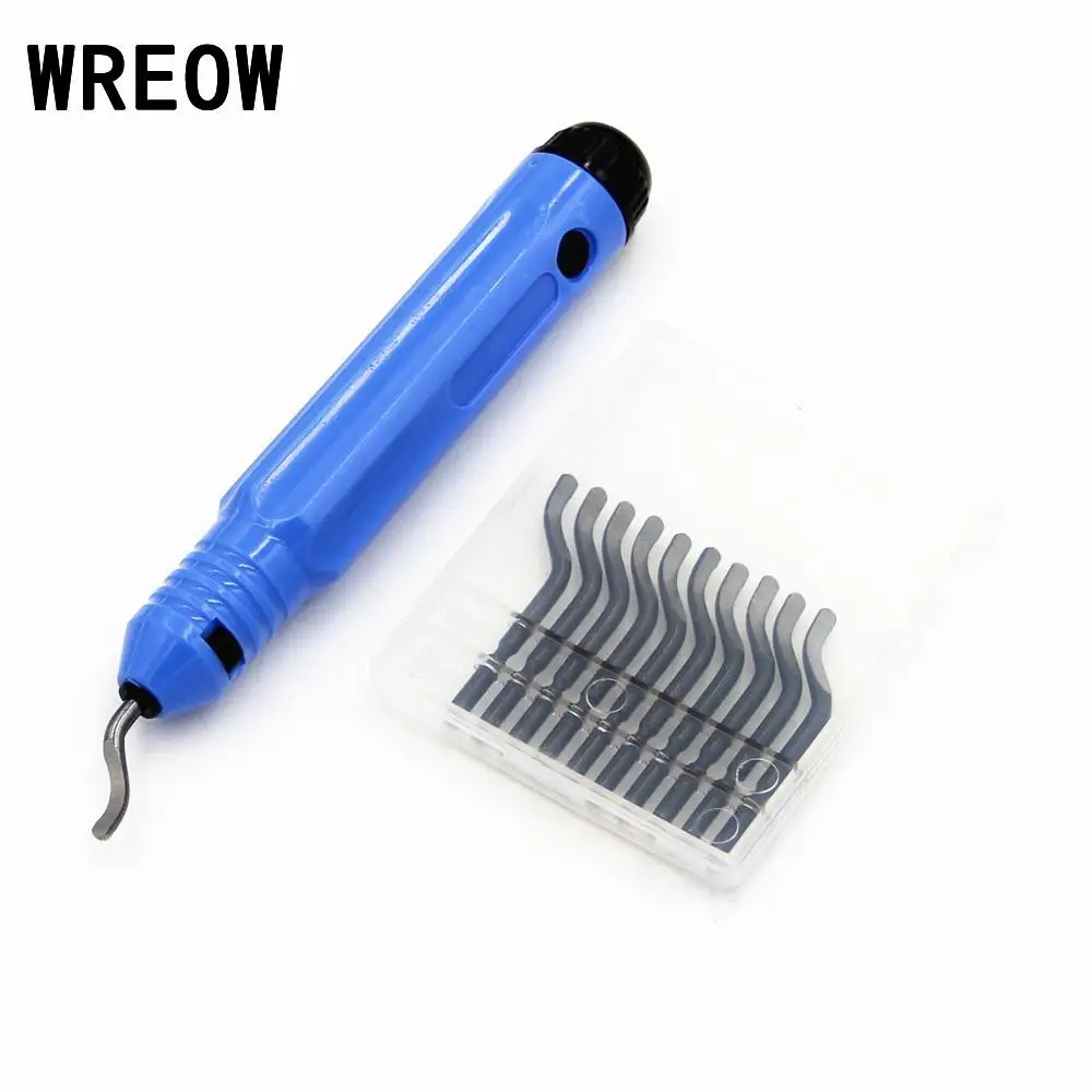 Hand Tools NB1100 Plastic Burr Handle Deburring Tool Tackle With 10pcs Blade Manual Machining Hand Tool Set G6