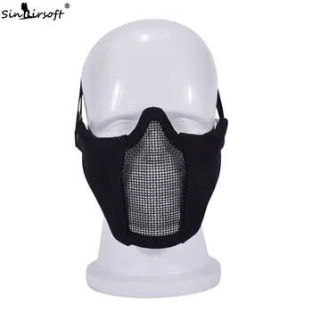 

SINAIRSOFT Outdoor Foldable Half Face Mesh Mask Military Style Comfortable Adjustable Tactical Lower Face Protective hunting