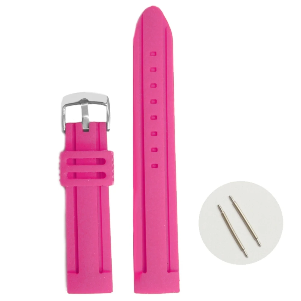 

20mm Deep Pink Color Silicone Jelly Rubber Ladies Watch Band Straps WB1072N20JB