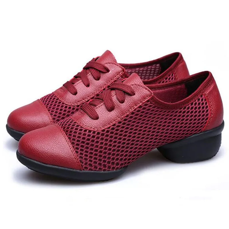 Femme Talons Maille black Noir rouge red Haut Mode Mou Chaussures Marque Casual Fond Véritable Danse Zxryxgs Leather Nouveau Mesh 2018 Mesh Respirant En De Cuir TFx7pnwq