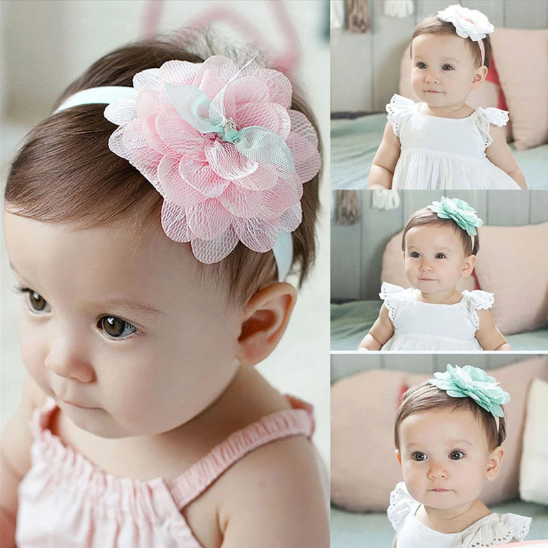 

Fashion Kids Children Girls Multicolor Toddler Head Band Lace Flower Princess Headband Accessories