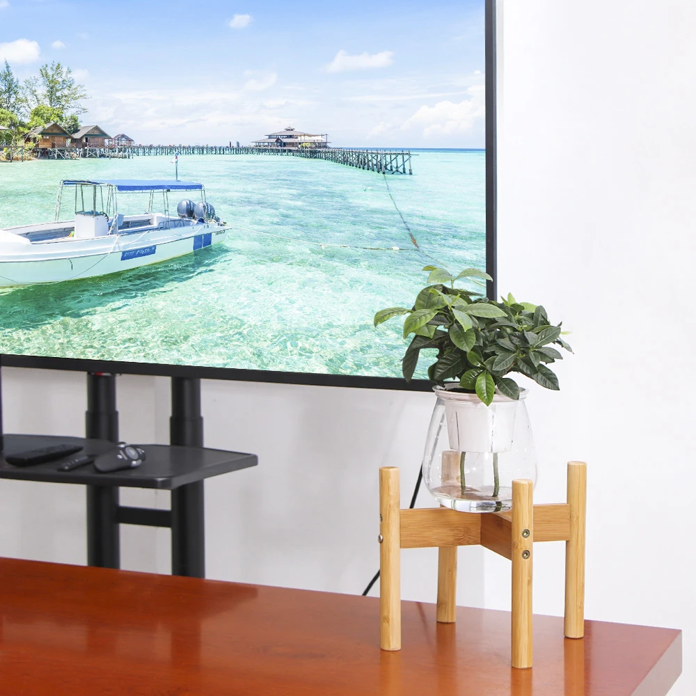 

Houkiper Mid-Century Modern Plant Stand – Adjustable Width Bamboo – Does Not Include White Ceramic Potted Potted Plants, Bamboo