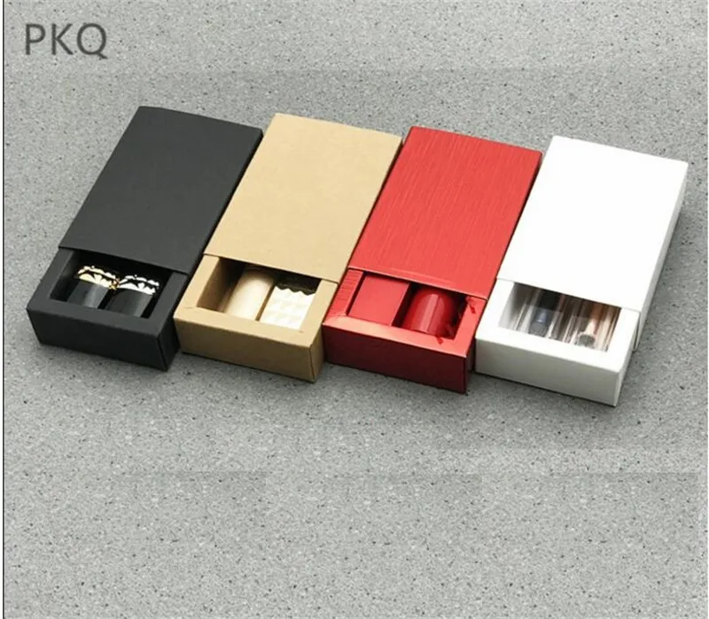 

20pcs Cosmetic oil bottle lipstick gift box for wedding small gift packaging boxes black white paper cardboard soap packing box