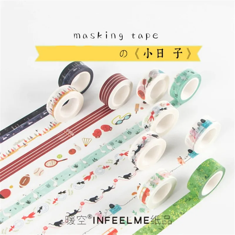 

Ayron 1 pcs Positive sunshine life Decorative Washi Tape DIY Scrapbooking Masking Craft Tape School Office Supply 1.5 cm*7 m