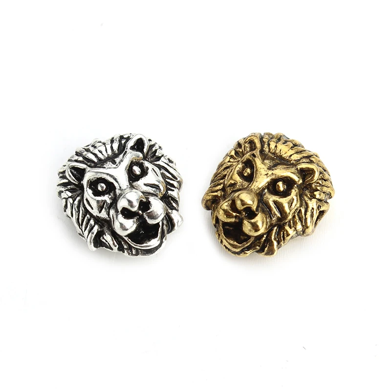 

20pcs/lot Antique Sliver Gold Color Leon Lion Head Charm Beads Spacer Bead Metal Charms For Jewelry Bracelet Making DIY F3758