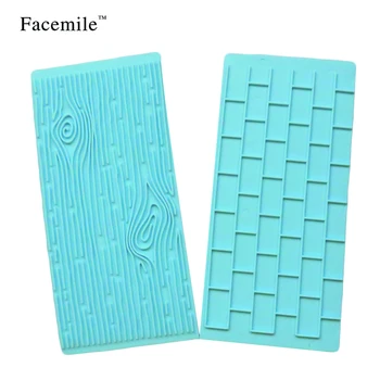 

Tree Bark and Brick Wall Impression Moulds Gum Paste Impression Mat Fondant Cake Decorating Supplies Cupcake Decoration