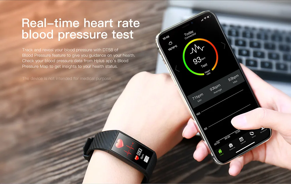 Смарт-браслет для samsung Galaxy S9 Plus S8 Plus, ЭКГ, измеритель пульса, артериального давления, фитнес-трекер, Часы, спортивный смарт-браслет, ремешок