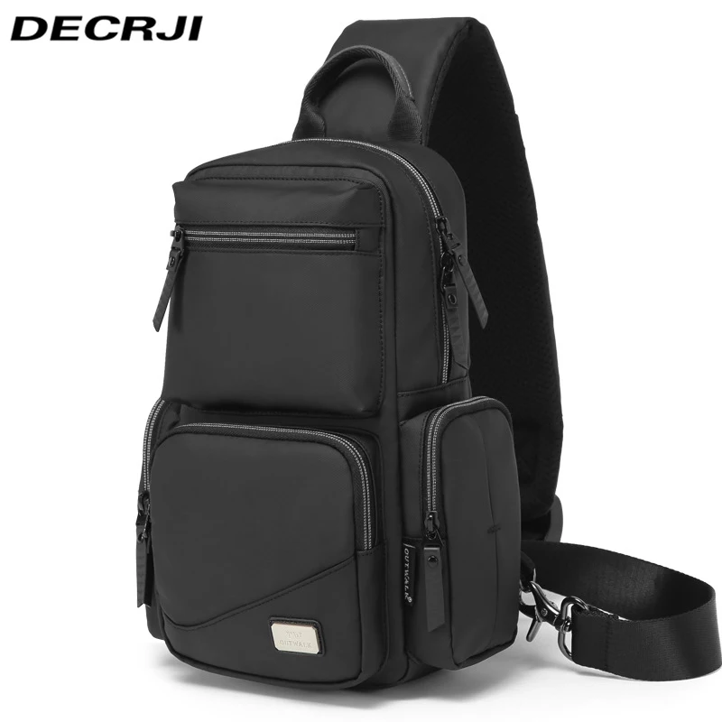 

DECRJI Multifunction Men's USB Charging Chest Pack Large Capacity Waterproof Male Shoulder Crossbody Bags Casual Bolsa Masculina