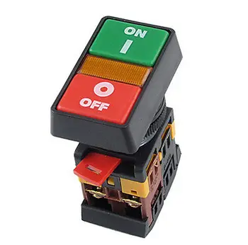 

2PCS ON OFF START STOP Push Button w Light Indicator Momentary Switch Red Green