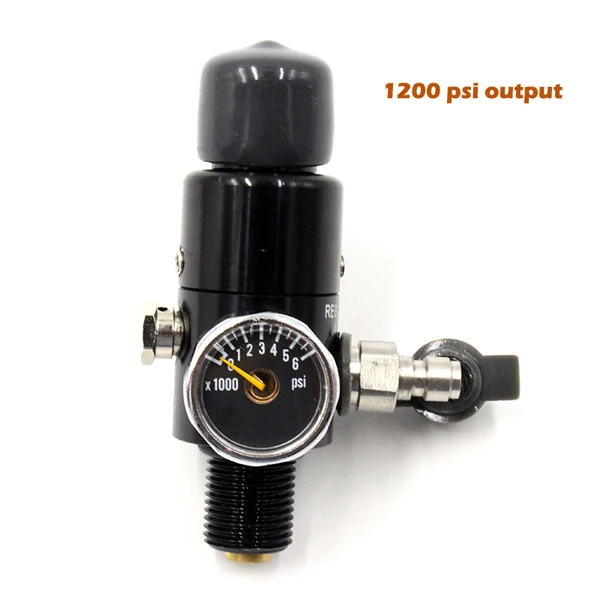 QUPB Пейнтбольный Бак Регулятор 4500PSI 5/8-18UNF черный REG002 - Цвет: 1200 psi output