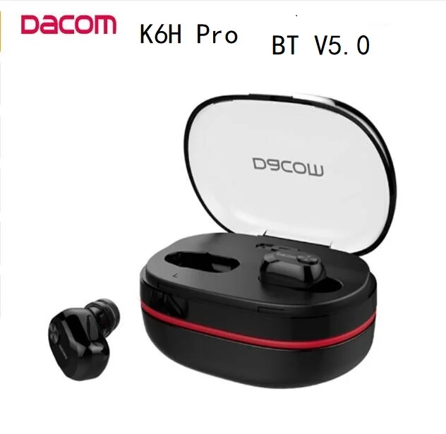 DACOM K6H/K6H PRO TWS наушники настоящие беспроводные Bluetooth наушники мини невидимый в ухо наушник гарнитура для iPhone - Цвет: K6H PRO BLK