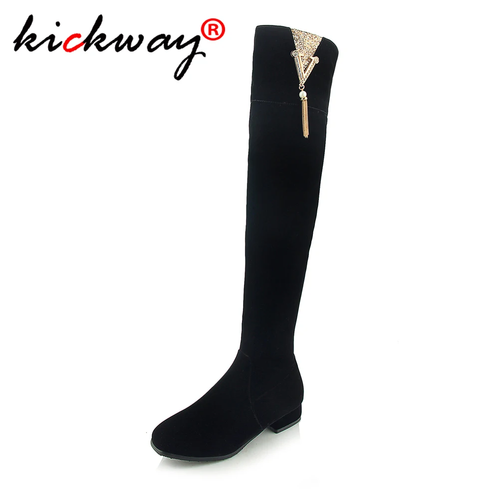 

Women Thigh High Boots Female Winter Boots Women Over the Knee Boots High Stretch Sexy Fashion Shoes Riding Boots Plus Size 43
