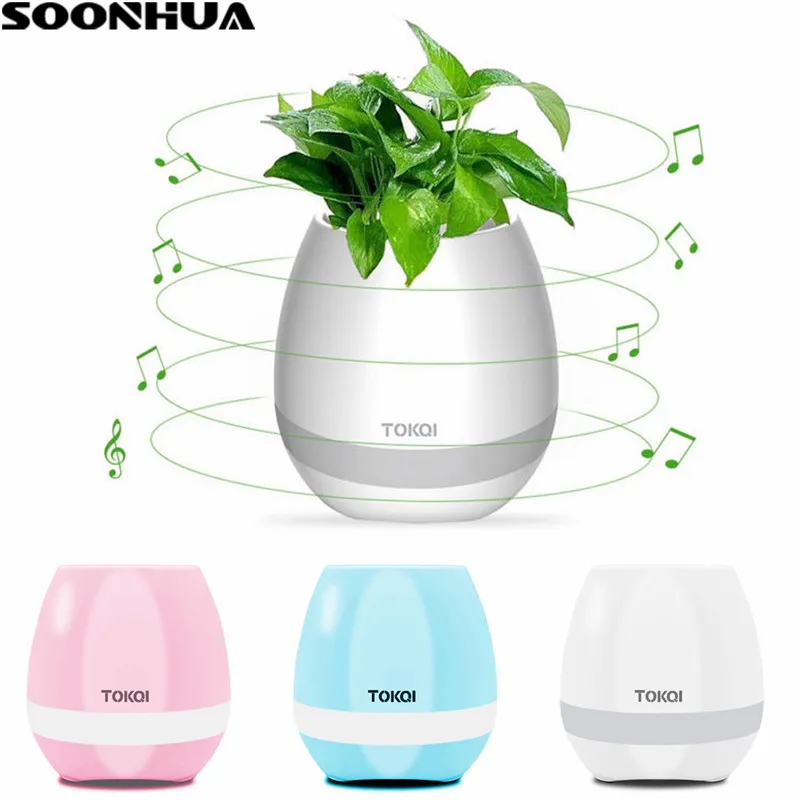 Prachtige Gift K3 Smart Touch Draadloze Bluetooth Super Bass Stereo Speaker Muziek En Bloempot Thuis/Kantoor Decor Night Lamp