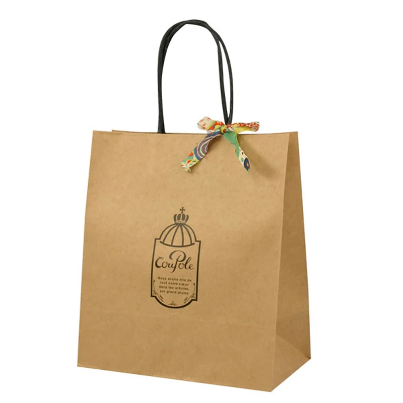 ribbon kraft packaging bag