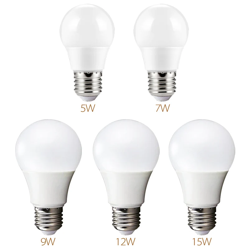 [MingBen] 4PC / lote Lámpara led E27 15W 12W 9W 7W 5W 230 voltios Brillo alto lampara Blanco frío / Blanco caliente bombilla