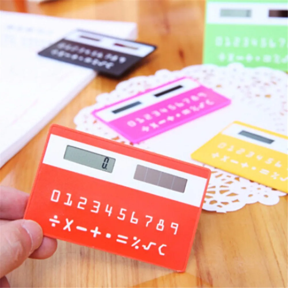 Мини калькулятор на солнечной батарее ручной Силиконовый Многофункциональный