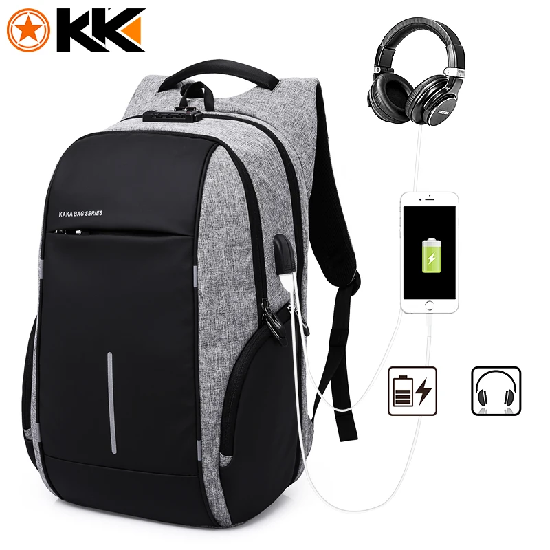 

KAKA New Men Backpack Anti Theft Laptop Bag 15.6 inch Notebook Backpack Male Mochila Business Backpacks Schoolbag for Teenagers