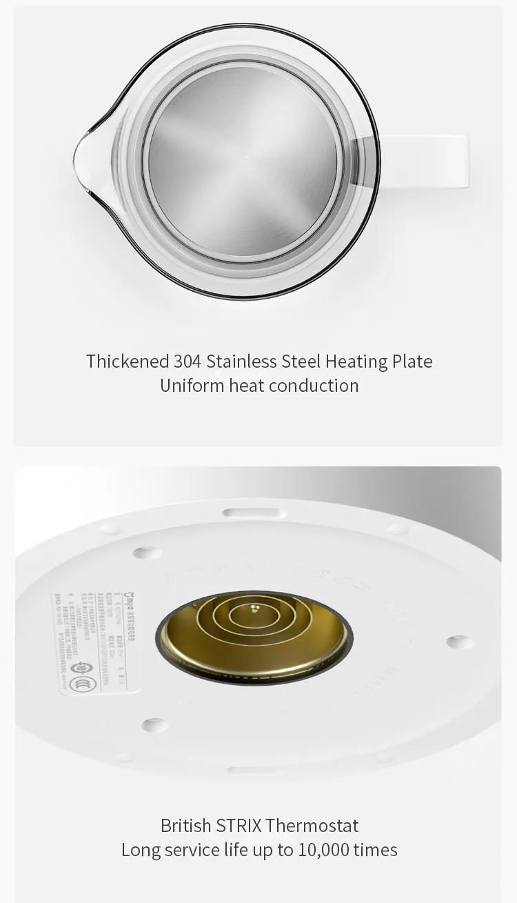 XIAOMI Mijia 1.5L 1000 Вт Multi-function Smart Electric Skillet glass Electric Water чайники бутылка Mijia приложение дистанционное управление