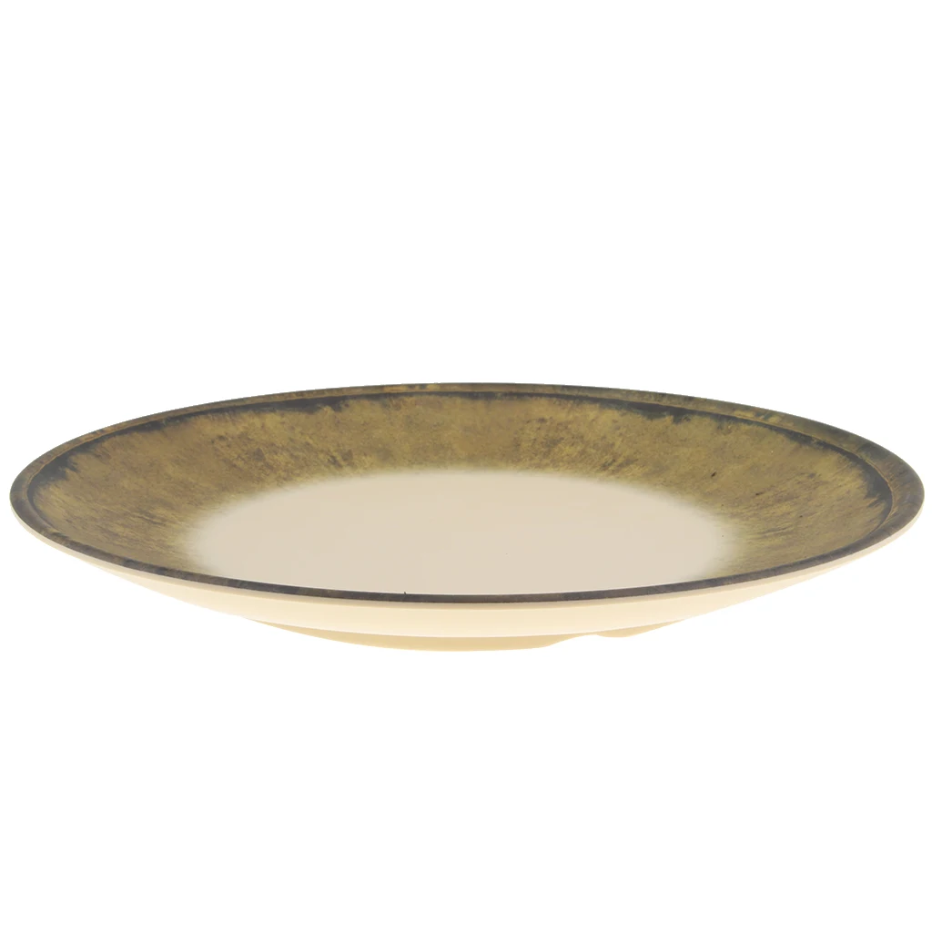 Melamine Dinner Plates Unbreakable And Reusable Plastic Try Round Plate Dish Round Serving Tray Reusable Tea Trays