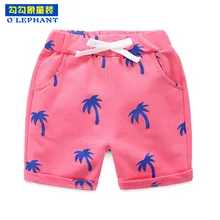 Спортивные шорты с героями мультфильмов для девочек, хлопковые детские шорты для девочек с принтом кокосовой пальмы, детские пляжные короткие спортивные штаны, одежда для малышей 3, 4, 5 лет