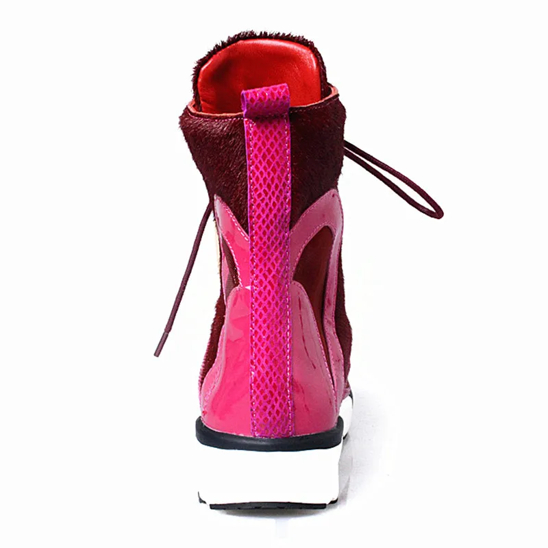 Lace Komfortable Red Gummi Frauen Jady wine Reise Espadrilles Weibliche Flache Creepers Schuhe Rose Rosshaar Brown Stiefeletten Boot Plattform Up RxAqHAIUw