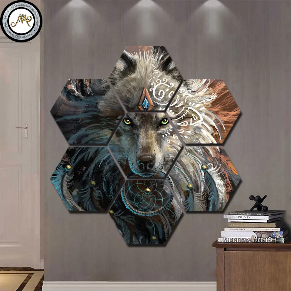 Wolfface Ловец снов прогресс от Sunima Art7 шт холст печать живопись Настенная