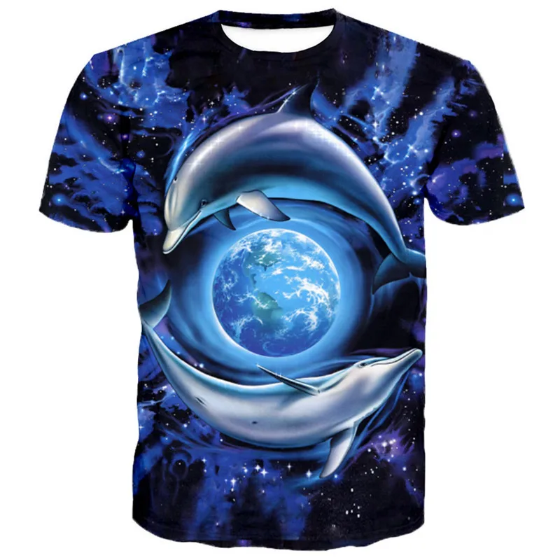 

2018 Prined Fashion Round Neck Short Sleeve Carp Fish T-Shirts Fish Style