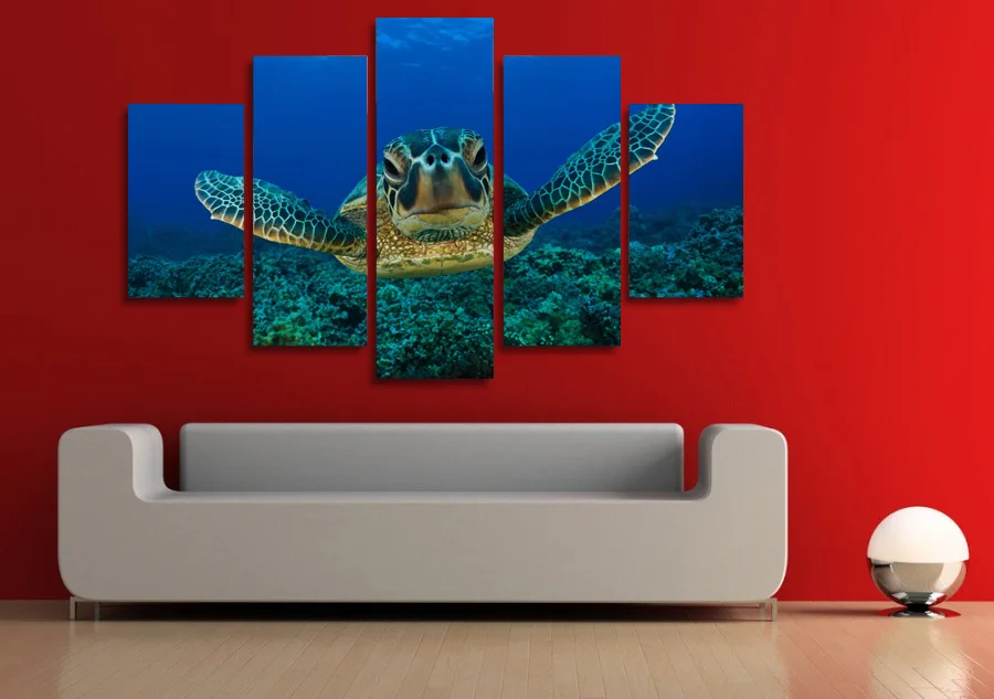 Framed-Printed-Deep-Sea-Turtles-Painting-on-canvas-room-decoration-print-poster-picture-canvas-Free-shipping (1)